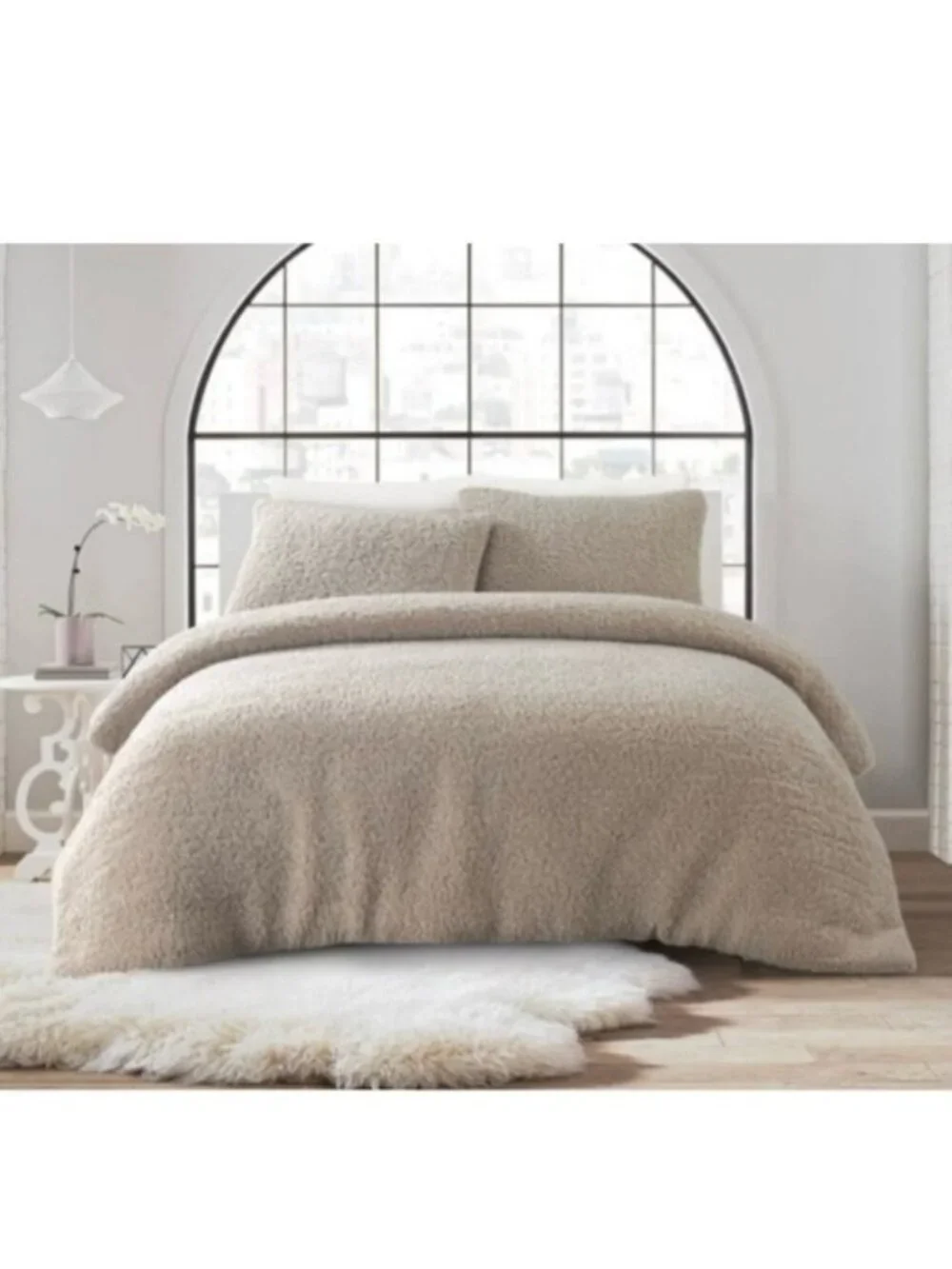 NWT Rachel Zoe 3pc Duvet Cover Bedding Set Full/Queen Shams Plush Cozy Sherpa